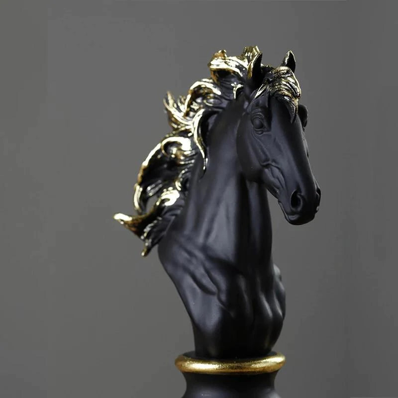 Buy Ornament Chess Piece Horse Black And Gold H 19 cm Online➤Modalyssa