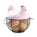 Egg Storage Basket With Ceramic Lid | Hen Basket - HomeHatchpk