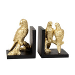 GOLDEN RESIN PARROT BOOKENDS | HOME DECOR - HomeHatchpk