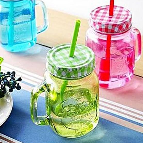 Gradient Coloured Transparent Mason Glass Jar - HomeHatchpk