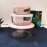 3pcs Round Air Tight Glass Storage Bowls - HomeHatchpk