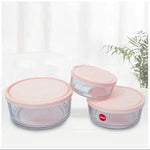 3pcs Round Air Tight Glass Storage Bowls - HomeHatchpk