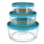 3pcs Round Air Tight Glass Storage Bowls - HomeHatchpk