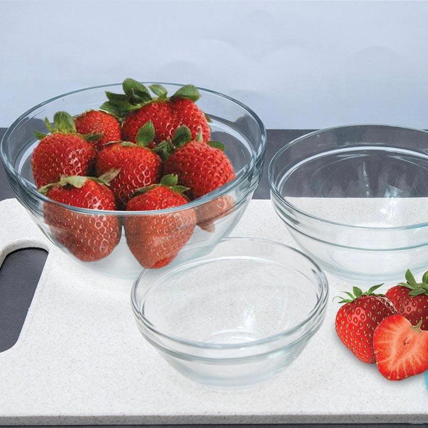 3pcs Round Airtight Glass Food Storage Bowl Set - HomeHatchpk